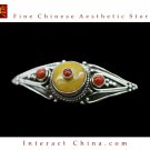 Fine Tibetan Coral Amber Jewelry 925 Silver Cuff Bracelet  100% Handcraft #104