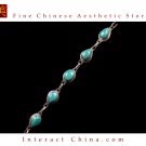 Fine Tibetan Turquoise Jewelry 925 Silver Charm Bracelet 100% Handcraft #109