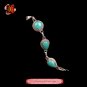 Fine Tibetan Turquoise Jewelry 925 Silver Charm Bracelet 100% Handcraft #109