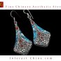 Fine Tibetan Turquoise Coral Jewelry 925 Silver Drop Dangle Earrings 100% Handcraft #102
