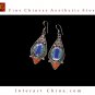 Fine Tibetan Turquoise Coral Lazurite Jewelry 925 Silver Drop Dangle Earrings 100% Handcraft #105