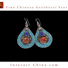 Fine Tibetan Turquoise Lazurite Jewelry 925 Silver Drop Dangle Earrings 100% Handcraft #108