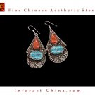 Fine Tibetan Turquoise Jewelry 925 Silver Drop Dangle Earrings 100% Handcraft #112
