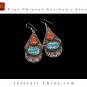 Fine Tibetan Turquoise Jewelry 925 Silver Drop Dangle Earrings 100% Handcraft #112