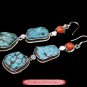 Fine Tibetan Turquoise Jewelry 925 Silver Drop Dangle Earrings 100% Handcraft #113