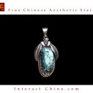 Fine Tibetan Turquoise Gemstone Jewelry 925 Silver Pendant 100% Handcraft #103