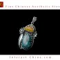 Fine Tibetan Turquoise Amber Gemstone Jewelry 925 Silver Pendant 100% Handcraft #104