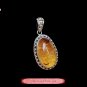 Fine Tibetan Amber Gemstone Jewelry 925 Silver Pendant 100% Handcraft #106