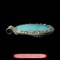 Fine Tibetan Turquoise Gemstone Jewelry 925 Silver Pendant 100% Handcraft #107