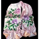 Premium Fine Natural Suzhou Silk Scarf 100% Hand Sewn Chinese Embroidery Art #120