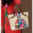 100% Handmade Handbag Purse Tote Shopper Bag - Fine Oriental Embroidery Art #127