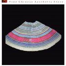 Hand Woven Embroidered Plaid Pleated Skirt Vintage Women Dress #231