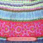 Hand Woven Embroidered Plaid Pleated Skirt Vintage Women Dress #231