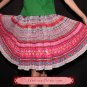 Hand Woven Embroidered Plaid Pleated Skirt Vintage Women Dress #111
