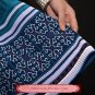 Hand Woven Embroidered Plaid Pleated Skirt Vintage Women Dress #113