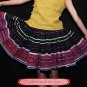 Hand Woven Embroidered Plaid Pleated Skirt Vintage Women Dress #115