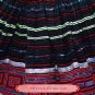 Hand Woven Embroidered Plaid Pleated Skirt Vintage Women Dress #115