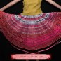 Hand Woven Embroidered Plaid Pleated Skirt Vintage Women Dress #116