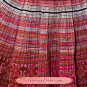 Hand Woven Embroidered Plaid Pleated Skirt Vintage Women Dress #116