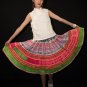 Hand Woven Embroidered Plaid Pleated Skirt Vintage Women Dress #117