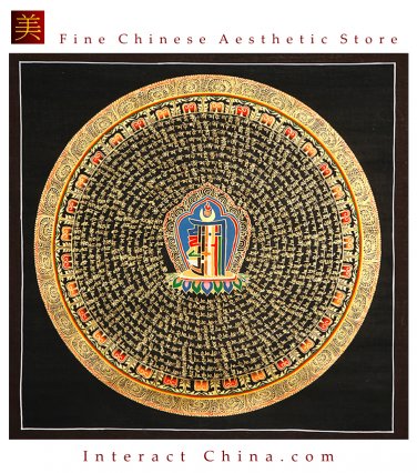 Tibet Tibetan Thangka Tangkas Buddha Buddhist Art Thanka Mineral Painting #095