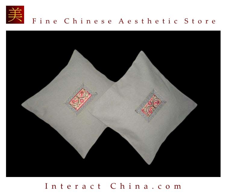 Exqusite 100% Handsewn Silk Embroidery Sofa Couch Cushion Pillow Cover #222 Pair