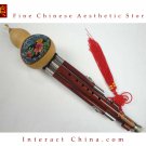 Sandalwood 3 Octaves Chinese Hulusi Flute Woodwind #106 + Case + How to Play Guide