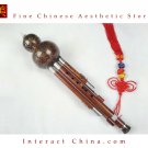 Sandalwood Cloisonne 3 Octaves Hulusi Flute Woodwind #108T + Case + How to Play Guide