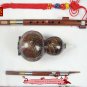 Sandalwood Cloisonne 3 Octaves Hulusi Flute Woodwind #108T + Case + How to Play Guide