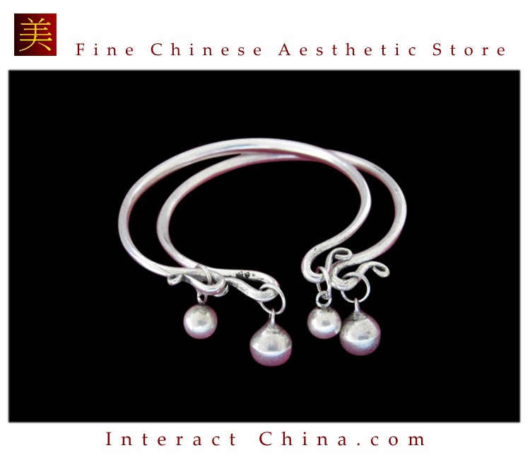 Tribal Silver Cuff Bracelet Chinese Ethnic Hmong Miao Jewelry #201 Unique Handmade