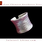 Tribal Silver Cuff Bracelet Chinese Ethnic Hmong Miao Jewelry #202 Unique Handmade