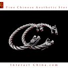 Tribal Silver Cuff Bracelet Chinese Ethnic Hmong Miao Jewelry #205 Unique Handmade