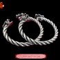 Tribal Silver Cuff Bracelet Chinese Ethnic Hmong Miao Jewelry #205 Unique Handmade