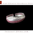 Tribal Silver Cuff Bracelet Chinese Ethnic Hmong Miao Jewelry #206 Unique Handmade