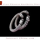 Tribal Silver Cuff Bracelet Chinese Ethnic Hmong Miao Jewelry #213 Unique Handmade