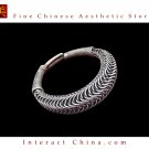 Tribal Silver Cuff Bracelet Chinese Ethnic Hmong Miao Jewelry #217 Unique Handmade