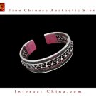 Tribal Silver Cuff Bracelet Chinese Ethnic Hmong Miao Jewelry #228 Unique Handmade