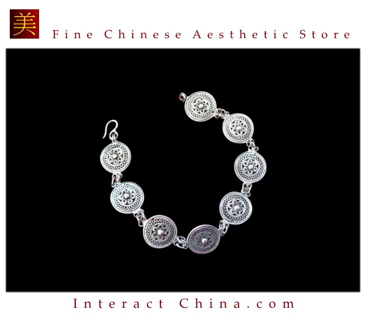 Tribal Silver Cuff Bracelet Chinese Ethnic Hmong Miao Jewelry #233 Unique Handmade