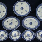 RARE 13 Piece Wedgwood Luncheon Set - Blue Calico Pattern