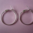Silverplated Metal Hoop & Hook  Earwires 25mm