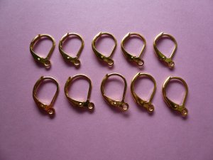 Goldplated Metal Leverback Earwires