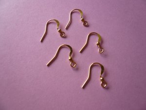 Goldplated Metal French Hook Ball Earwires