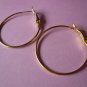 Goldplated Metal Hoop & Hook  Earwires 33mm