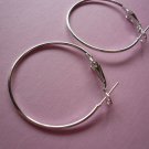 Silverplated Metal Hoop & Hook  Earwires 33mm