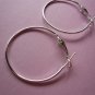 Silverplated Metal Hoop & Hook  Earwires 33mm