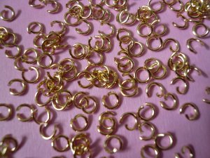 Goldplated Open Jump Rings 4mm