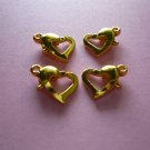 Gold Color Metal Heart Shaped Lobster Clasps