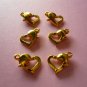 Gold Color Metal Heart Shaped Lobster Clasps