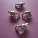 Silver Color Metal Heart Shaped Lobster Clasps