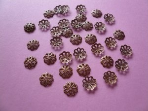 Copper Color Flower Filigree Bead Cap 6mm